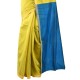 Blended Cotton Silk Saree in Yellow And Blue