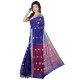Cotton Silk Saree in Blue And Purple with Zari dots
