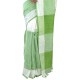 Pure Khadi Saree in White And Green